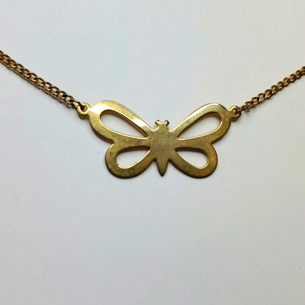 Simple butterfly cutout necklace